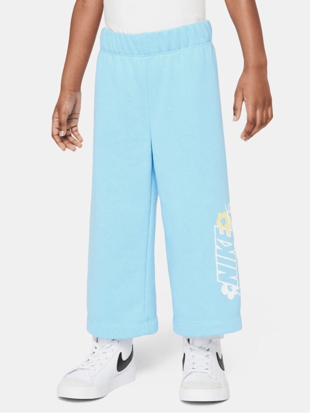 Nike Kids Blue Wide-Leg Fleece Joggers